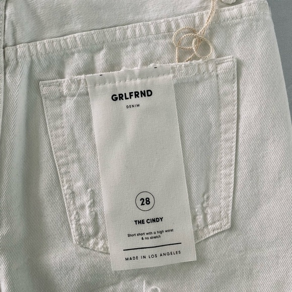 GRLFRND The Cindy High Waist Denim Short White Granada Wash - Picture 6 of 10